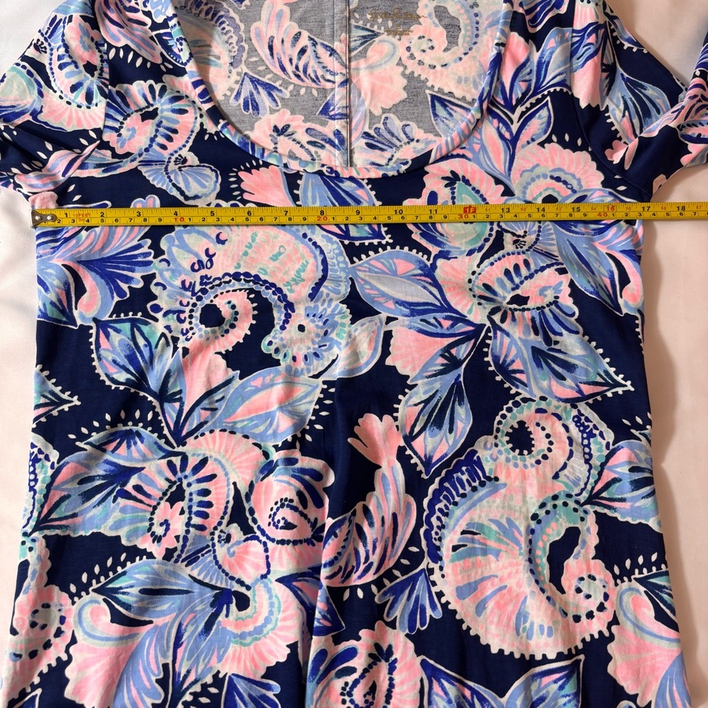 Lilly Pulitzer Carlile Sheath Dress Bell Sleeves High Tide Holy Flockamolie Sz S - Picture 13 of 16